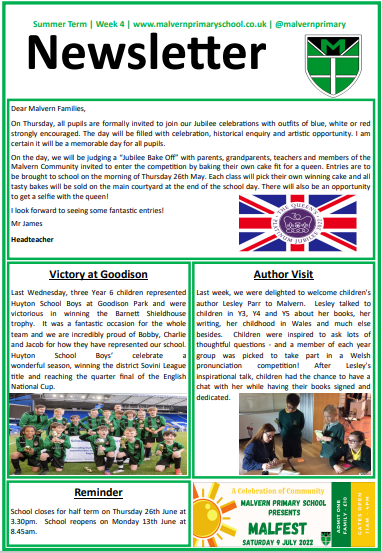Newsletter - 20th May 2022
