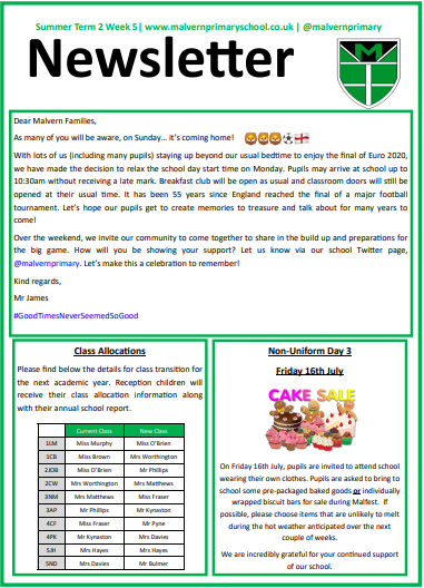 Newsletter 11 - 9th July 2021