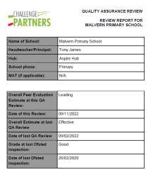 Challenge Partners QAR Report