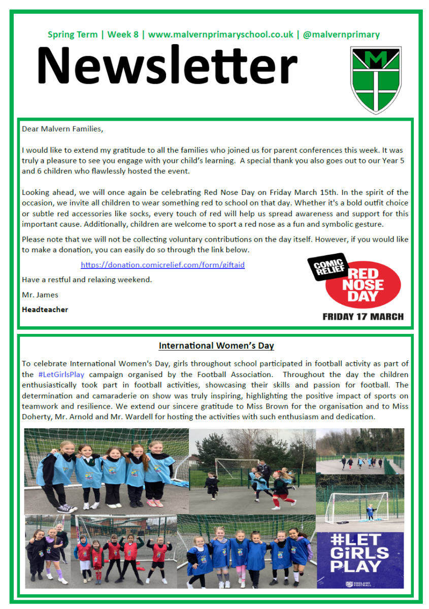 Newsletter 8 - 8th March 2024